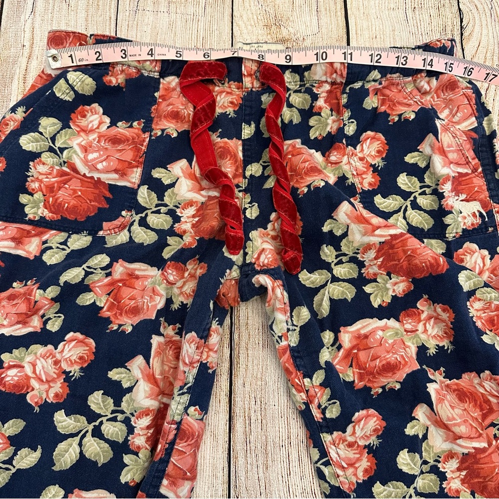 Vtg Y2K Abercrombie & Fitch Plaid Pajama Pants Medium Floral Low Rise Flannel - Picture 5 of 9